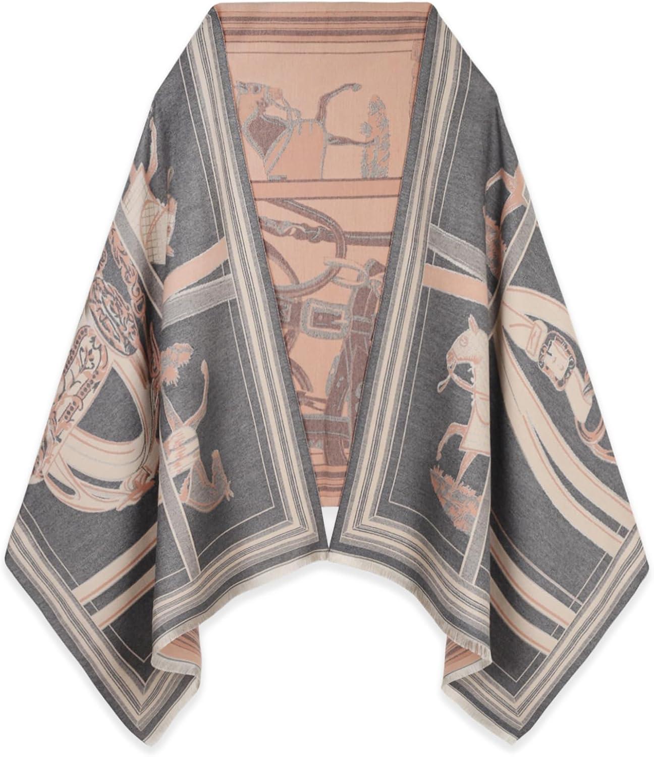 imageEXTREE Womens Scarf Pashmina Shawls and Wraps for Evening Dress Bridesmaid Wedding Bridal Winter Warm Long Large ScarvesGrey