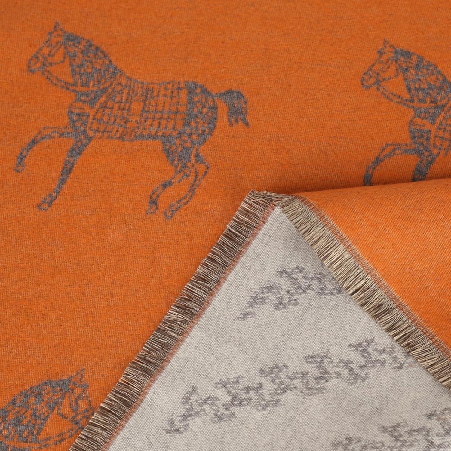 imageEXTREE Womens Scarf Pashmina Shawls and Wraps for Evening Dress Bridesmaid Wedding Bridal Winter Warm Long Large ScarvesHorse Doublesided Gentle Orange