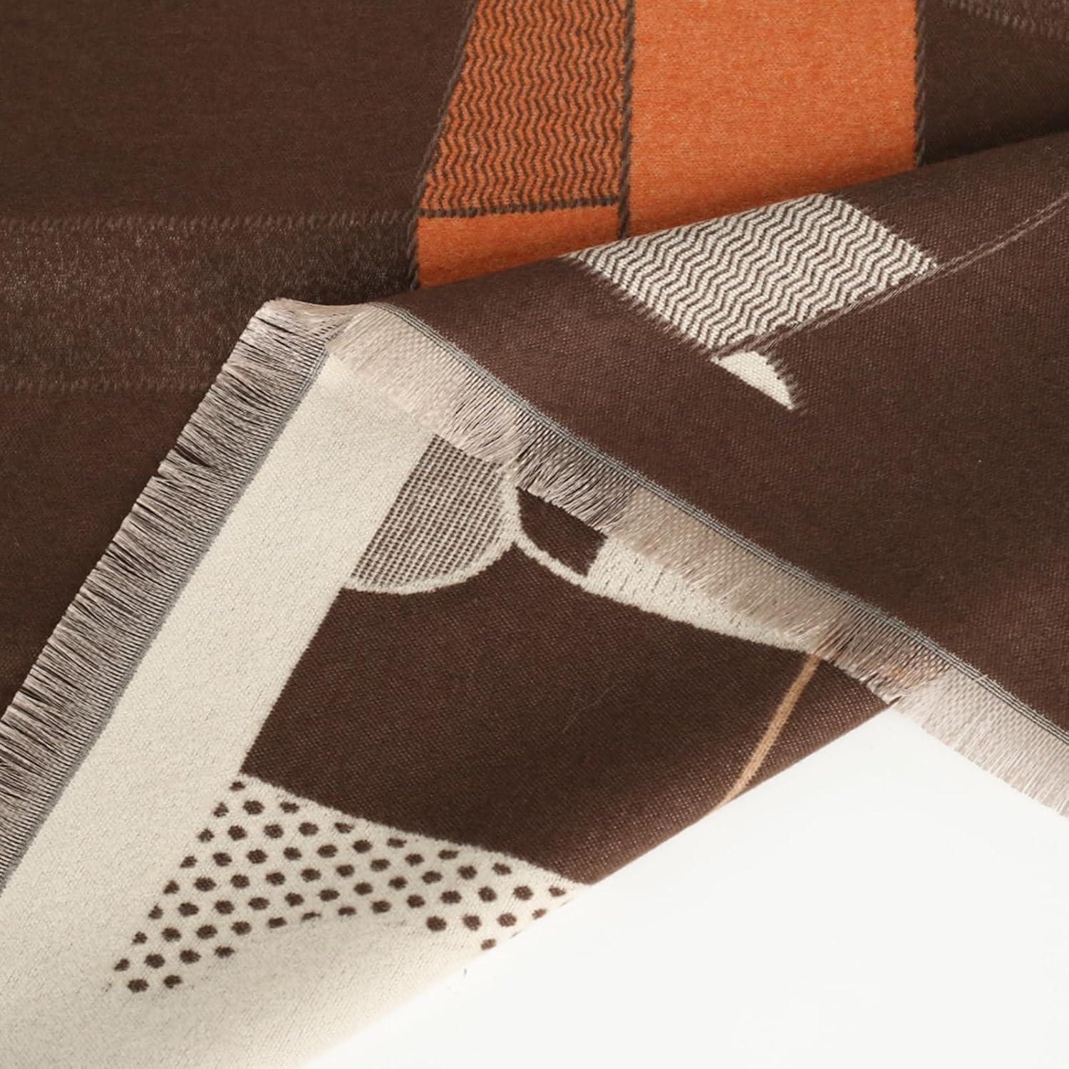 imageEXTREE Womens Scarf Pashmina Shawls and Wraps for Evening Dress Bridesmaid Wedding Bridal Winter Warm Long Large ScarvesInvisible Kitten Coffee Orange Green