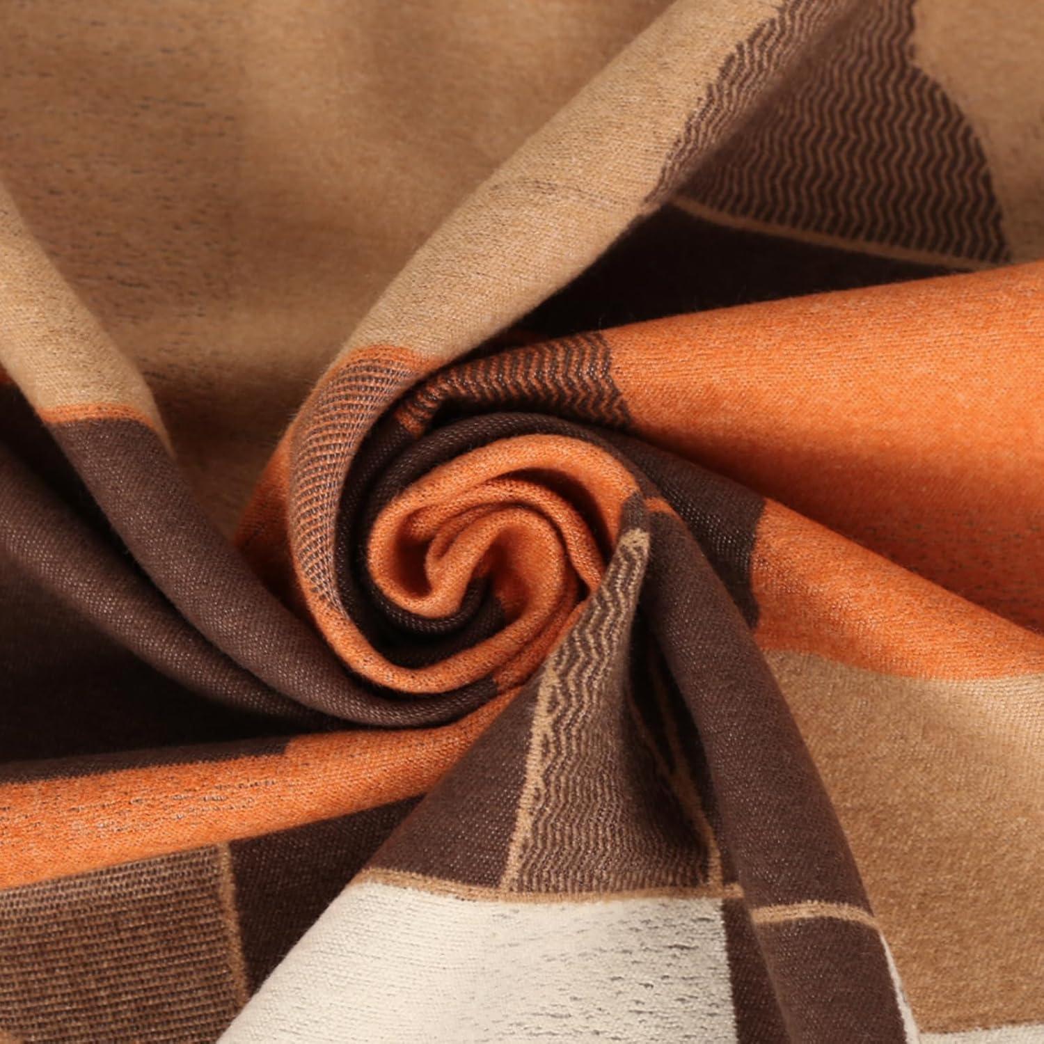 imageEXTREE Womens Scarf Pashmina Shawls and Wraps for Evening Dress Bridesmaid Wedding Bridal Winter Warm Long Large ScarvesInvisible Kitten Coffee Orange Green