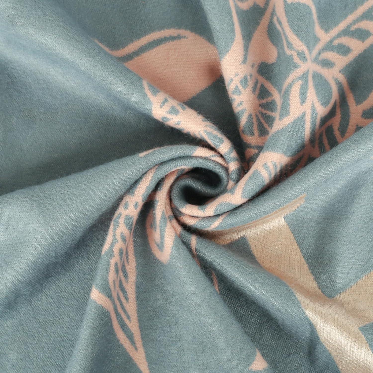 imageEXTREE Womens Scarf Pashmina Shawls and Wraps for Evening Dress Bridesmaid Wedding Bridal Winter Warm Long Large ScarvesMisty Blue Big H Knight Carriage