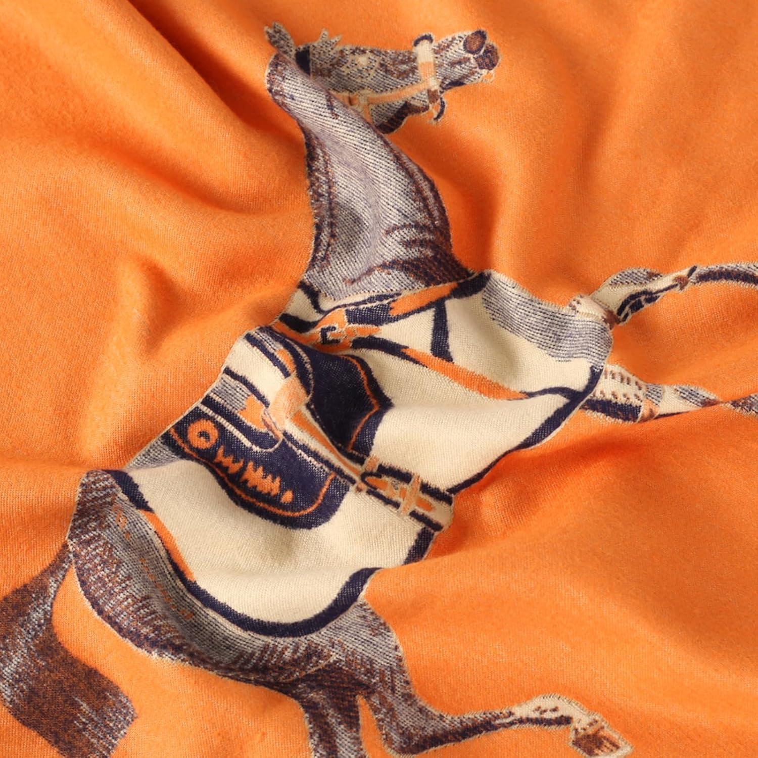 imageEXTREE Womens Scarf Pashmina Shawls and Wraps for Evening Dress Bridesmaid Wedding Bridal Winter Warm Long Large ScarvesMixu Junma Orange