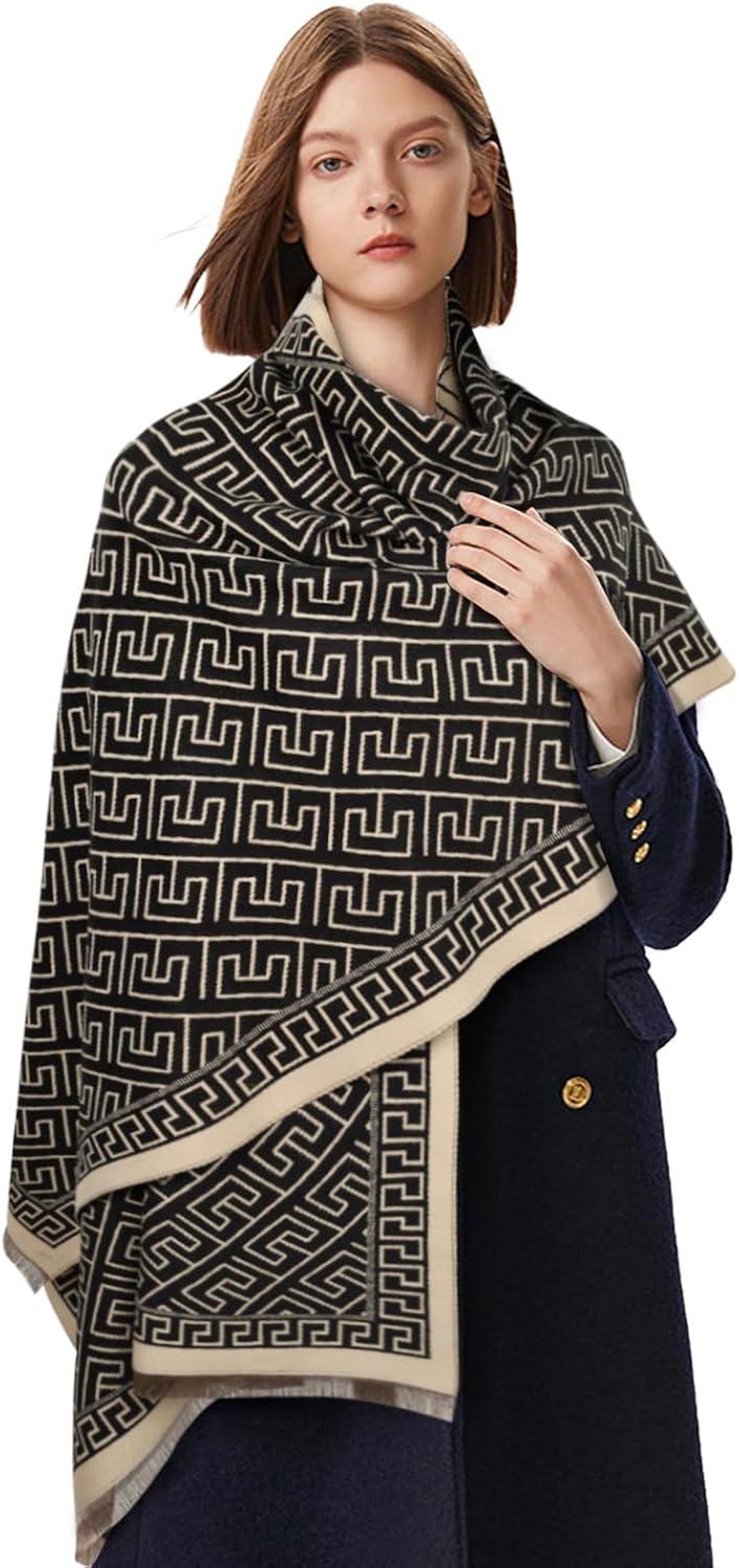 imageEXTREE Womens Scarf Wrap Soft ampamp Warm Shawl Lightweight SkinFriendly Versatile for All Seasons Holiday Gift IdeaBlack