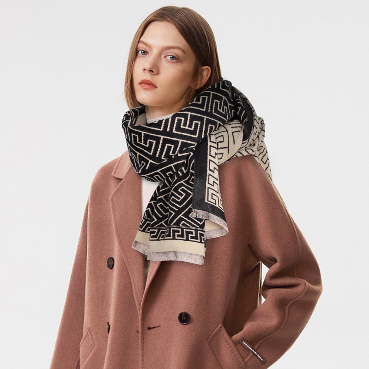 imageEXTREE Womens Scarf Wrap Soft ampamp Warm Shawl Lightweight SkinFriendly Versatile for All Seasons Holiday Gift IdeaBlack