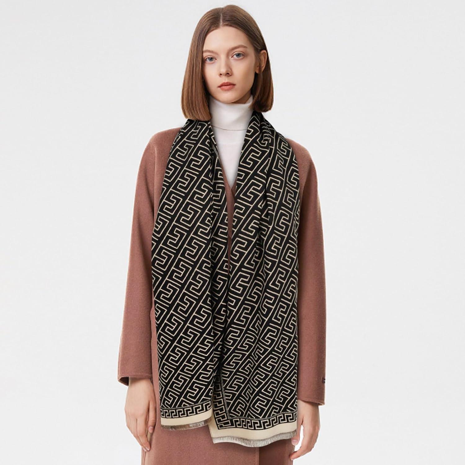 imageEXTREE Womens Scarf Wrap Soft ampamp Warm Shawl Lightweight SkinFriendly Versatile for All Seasons Holiday Gift IdeaBlack