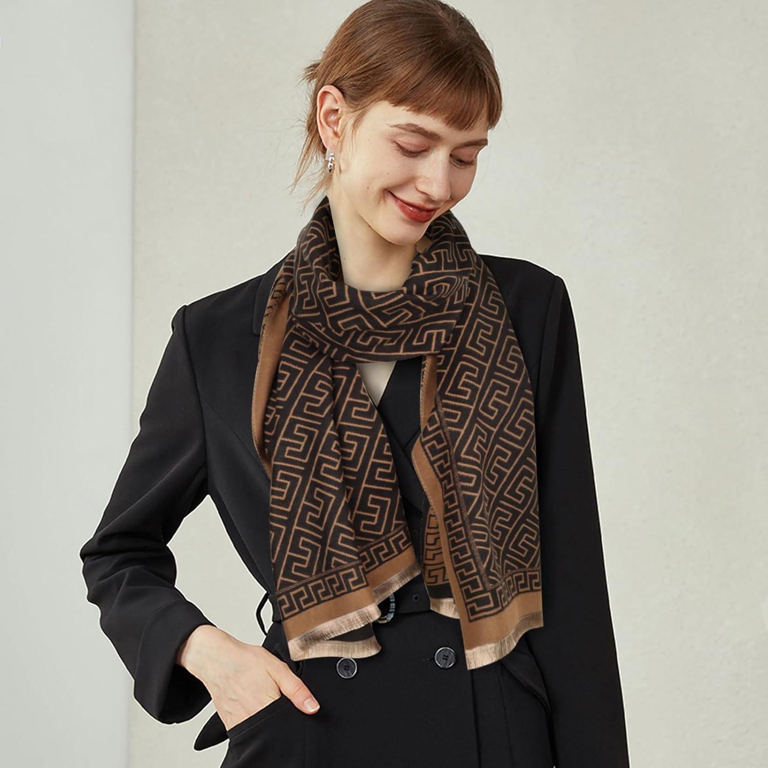 imageEXTREE Womens Scarf Wrap Soft ampamp Warm Shawl Lightweight SkinFriendly Versatile for All Seasons Holiday Gift IdeaBrown