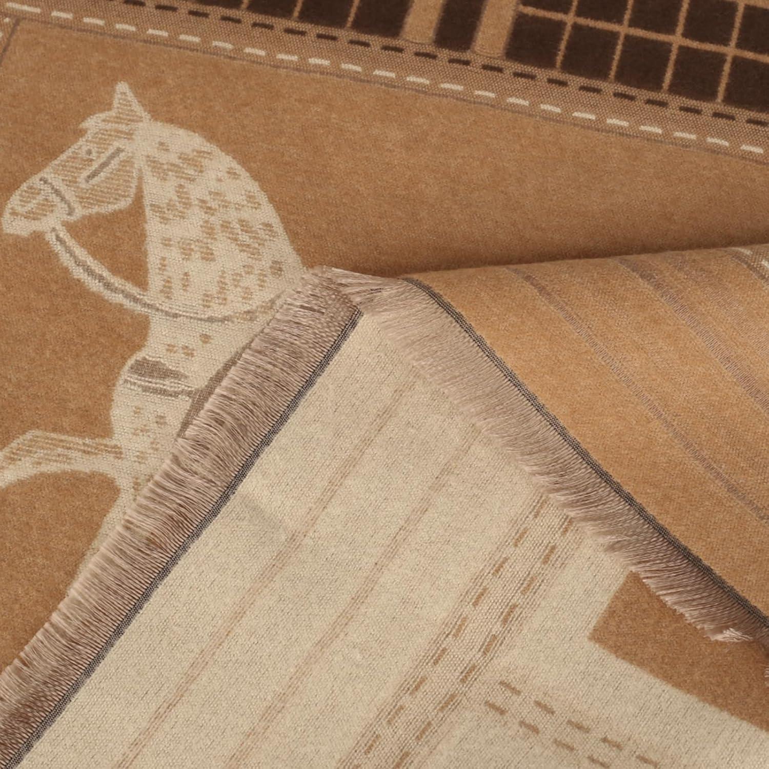 imageEXTREE Womens Scarf Wrap Soft ampamp Warm Shawl Lightweight SkinFriendly Versatile for All Seasons Holiday Gift IdeaCheckered Horse Dark Brown