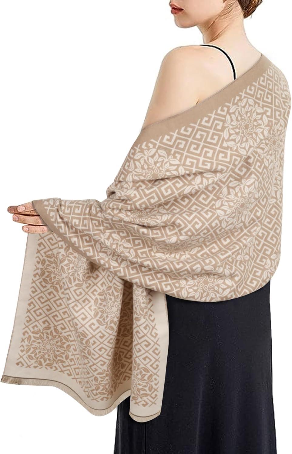 imageEXTREE Womens Scarf Wrap Soft ampamp Warm Shawl Lightweight SkinFriendly Versatile for All Seasons Holiday Gift IdeaKhaki