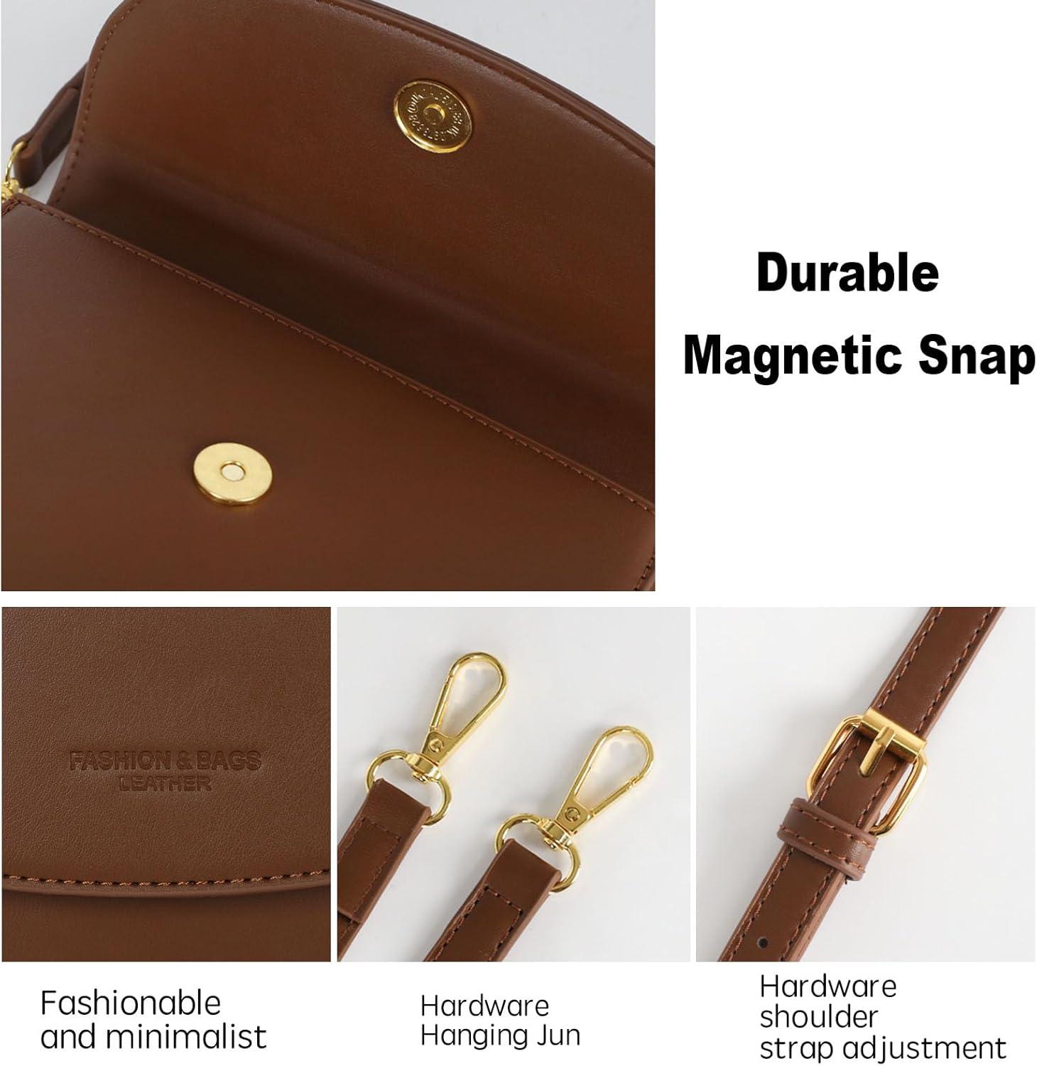 imageEXTREE crossbody Bags for WomenTrendy Shoulder Vegan Leather Handbags Satchel Purse with Adjustable Wide Vintage StrapAc Brown