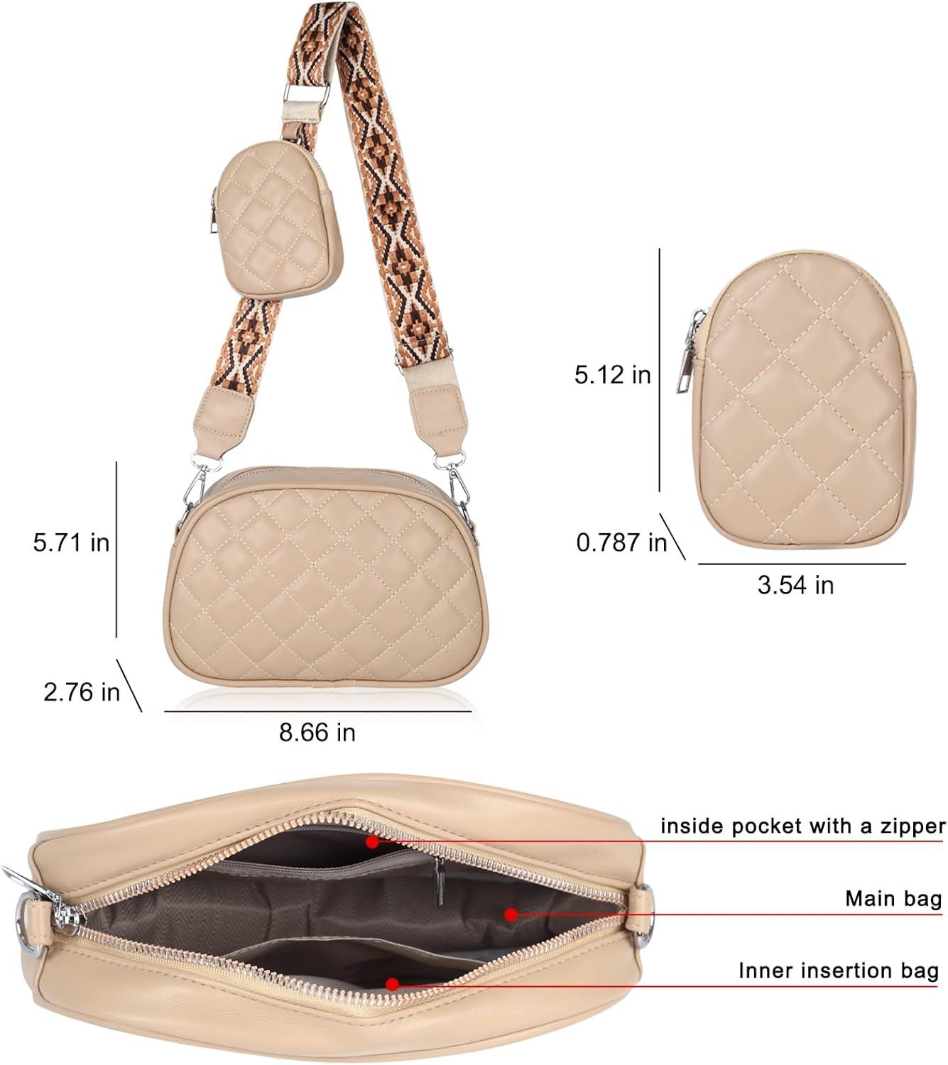 imageEXTREE crossbody Bags for WomenTrendy Shoulder Vegan Leather Handbags Satchel Purse with Adjustable Wide Vintage StrapAfpink