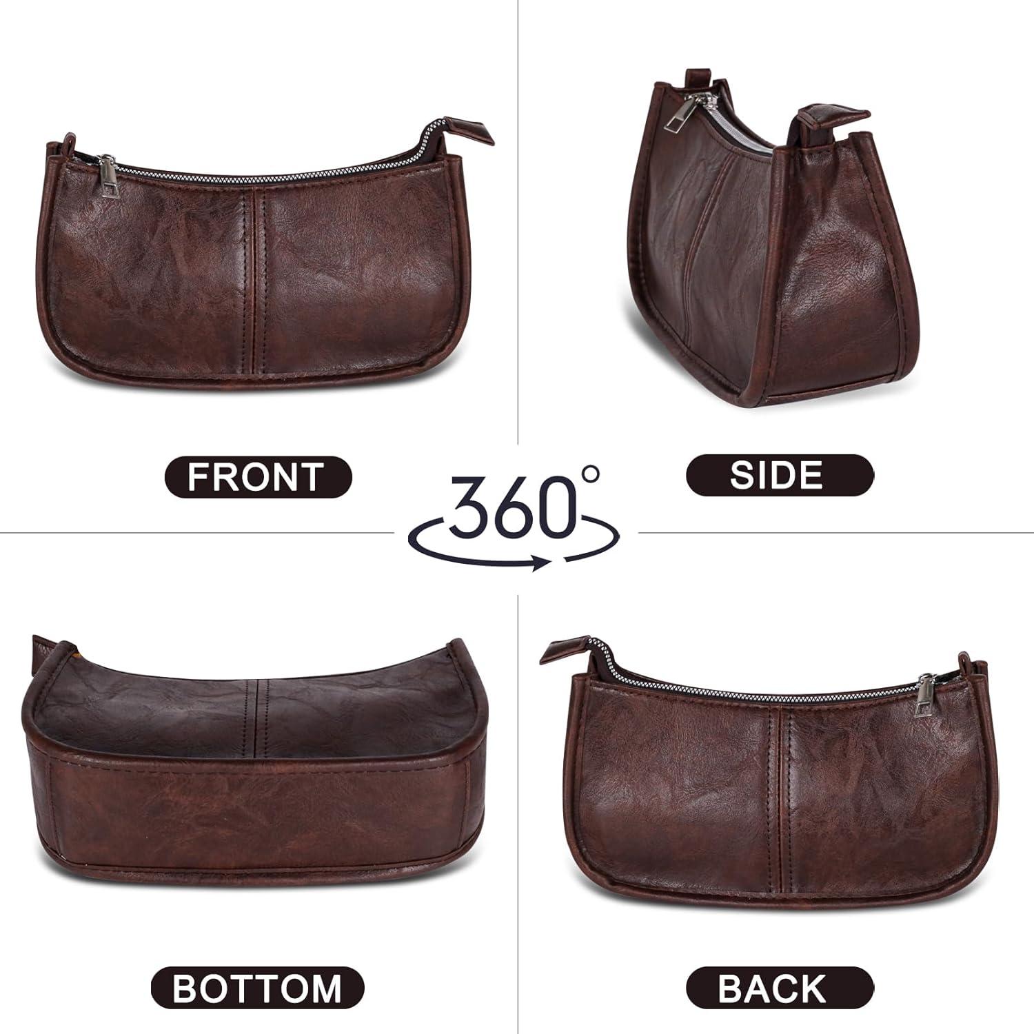 imageEXTREE crossbody Bags for WomenTrendy Shoulder Vegan Leather Handbags Satchel Purse with Adjustable Wide Vintage StrapAgbrown