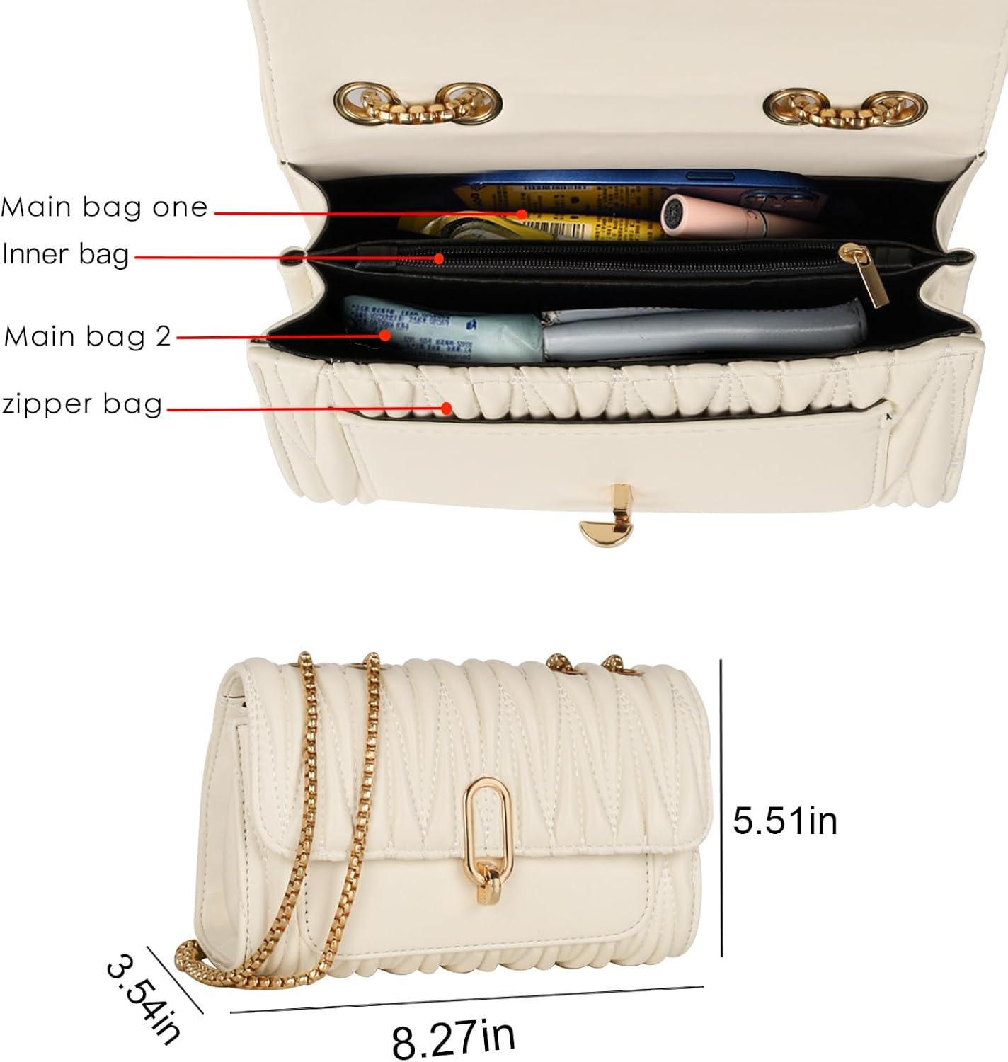 imageEXTREE crossbody Bags for WomenTrendy Shoulder Vegan Leather Handbags Satchel Purse with Adjustable Wide Vintage StrapAjbeigegold