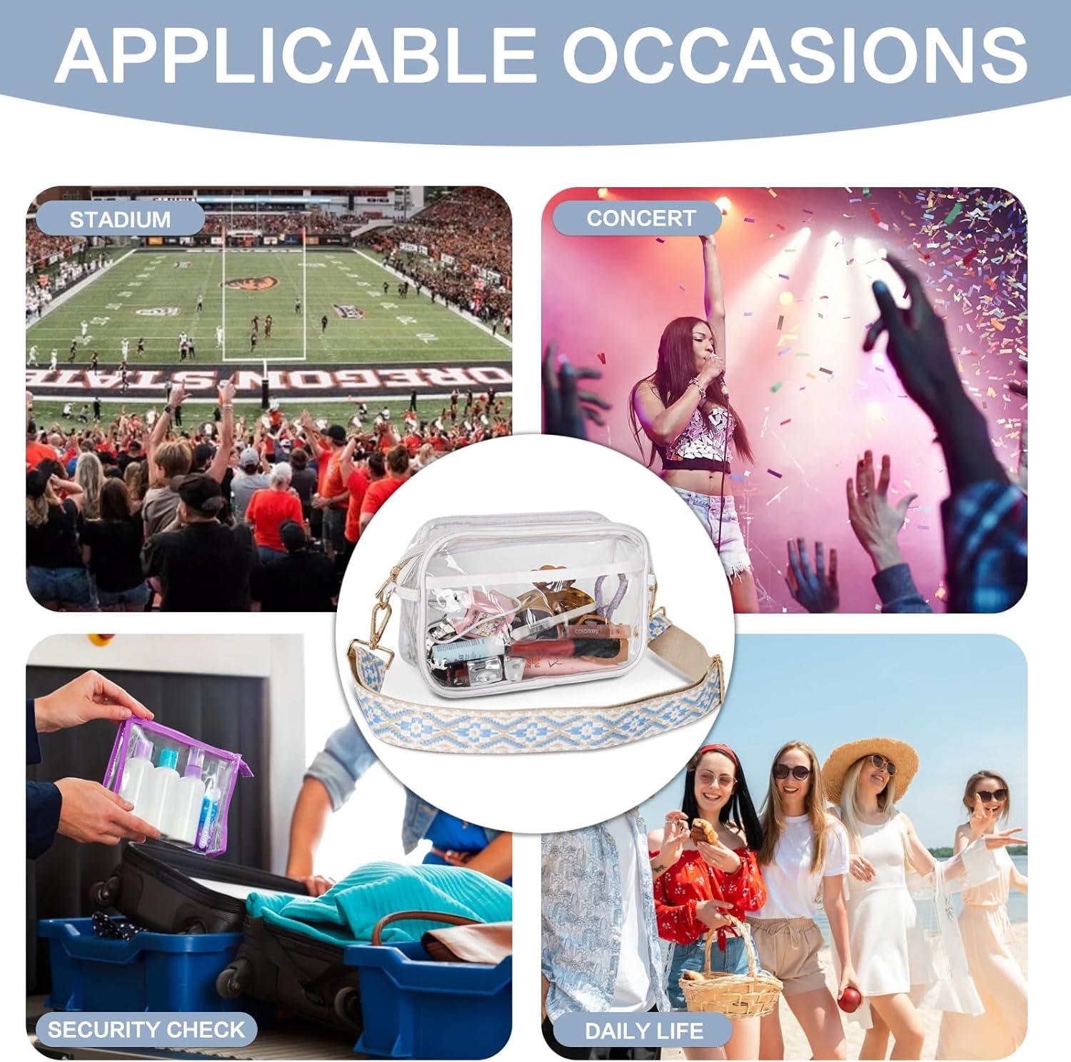 imageEXTREE crossbody Bags for WomenTrendy Shoulder Vegan Leather Handbags Satchel Purse with Adjustable Wide Vintage StrapAobluetransparent