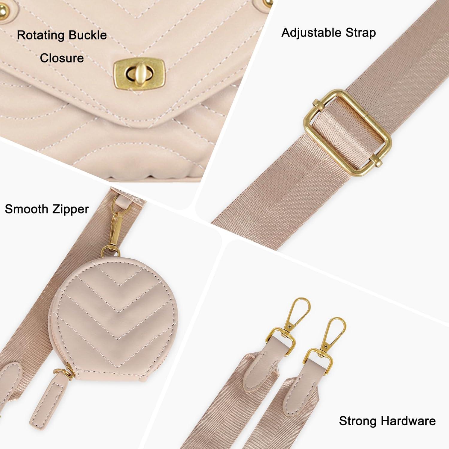 imageEXTREE crossbody Bags for WomenTrendy Shoulder Vegan Leather Handbags Satchel Purse with Adjustable Wide Vintage StrapPink