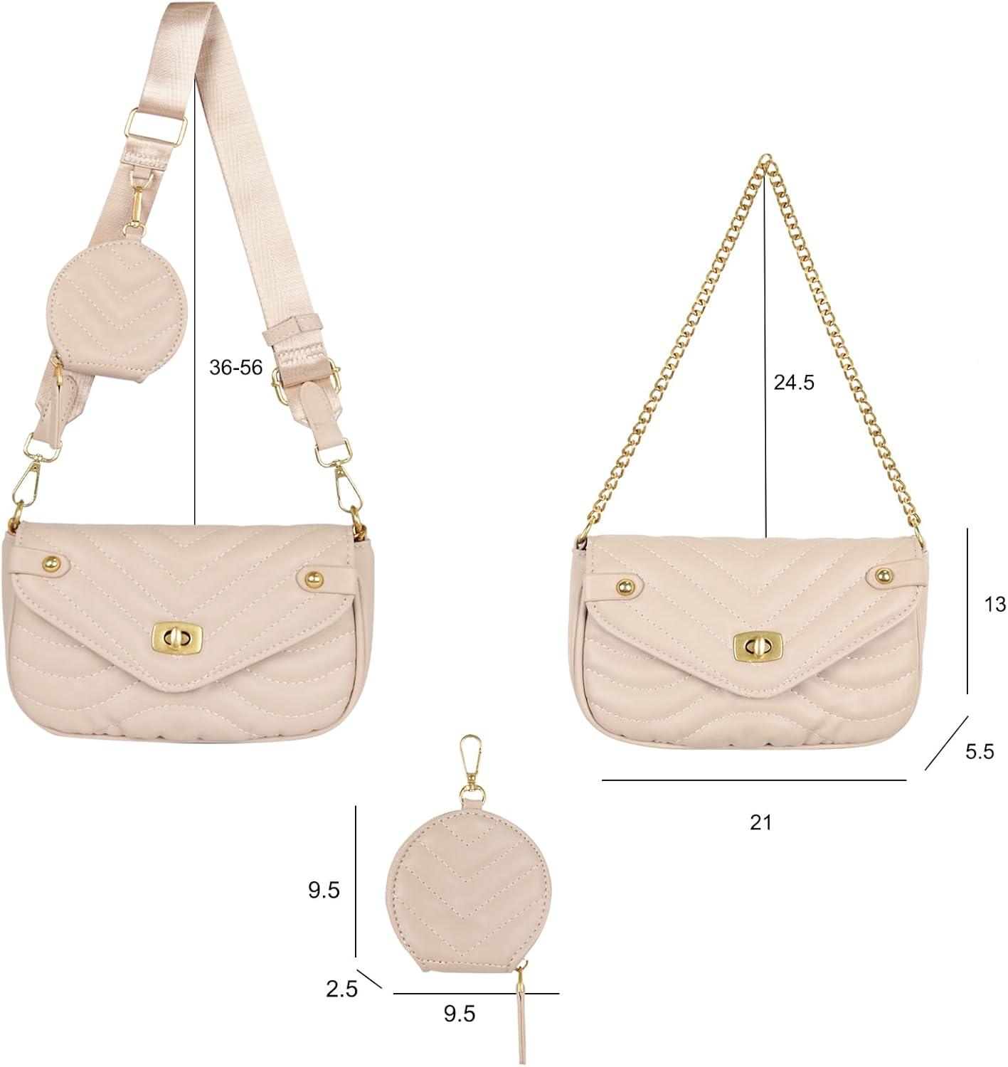 imageEXTREE crossbody Bags for WomenTrendy Shoulder Vegan Leather Handbags Satchel Purse with Adjustable Wide Vintage StrapPink