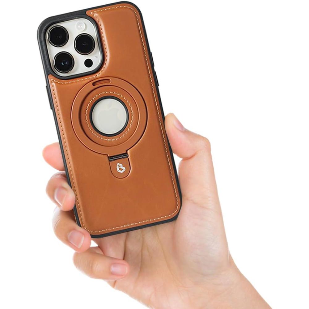 imageEXTREE Designed for iPhone 14 Pro Max Leather CaseGenuine Leather Case for iPhone 14 Pro MaxBuiltin Magnets for Wireless Charging Accessories