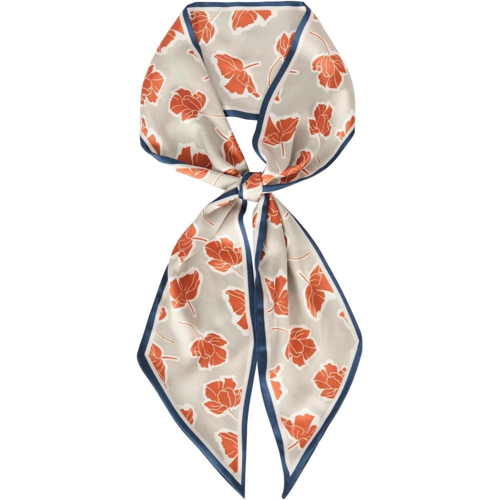 imageEXTREE Satin Scarf Mulberry Silk Printed Head Wrap Hair Band 7quotquot x 59quotquotA005