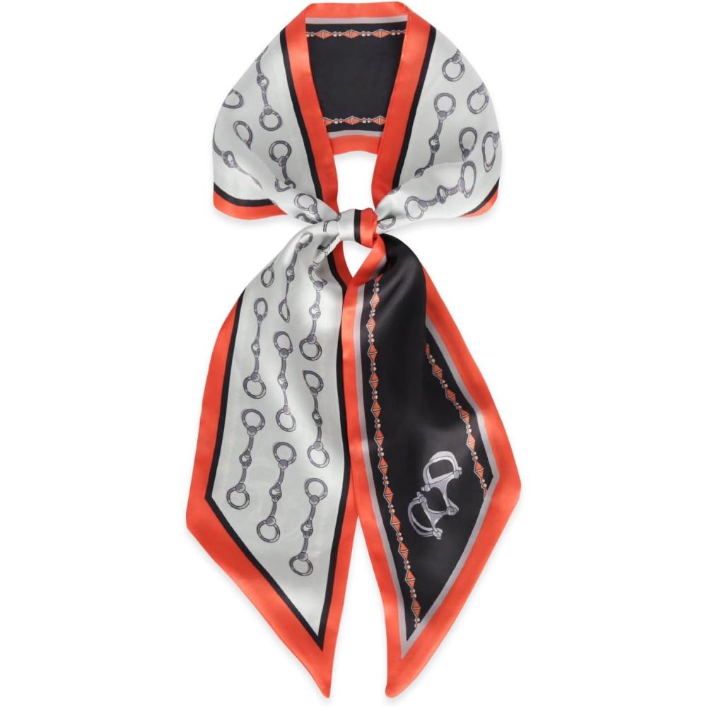 imageEXTREE Satin Scarf Mulberry Silk Printed Head Wrap Hair Band 7quotquot x 59quotquotA007