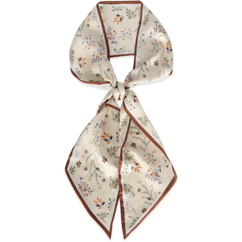 imageEXTREE Satin Scarf Mulberry Silk Printed Head Wrap Hair Band 7quotquot x 59quotquotA011