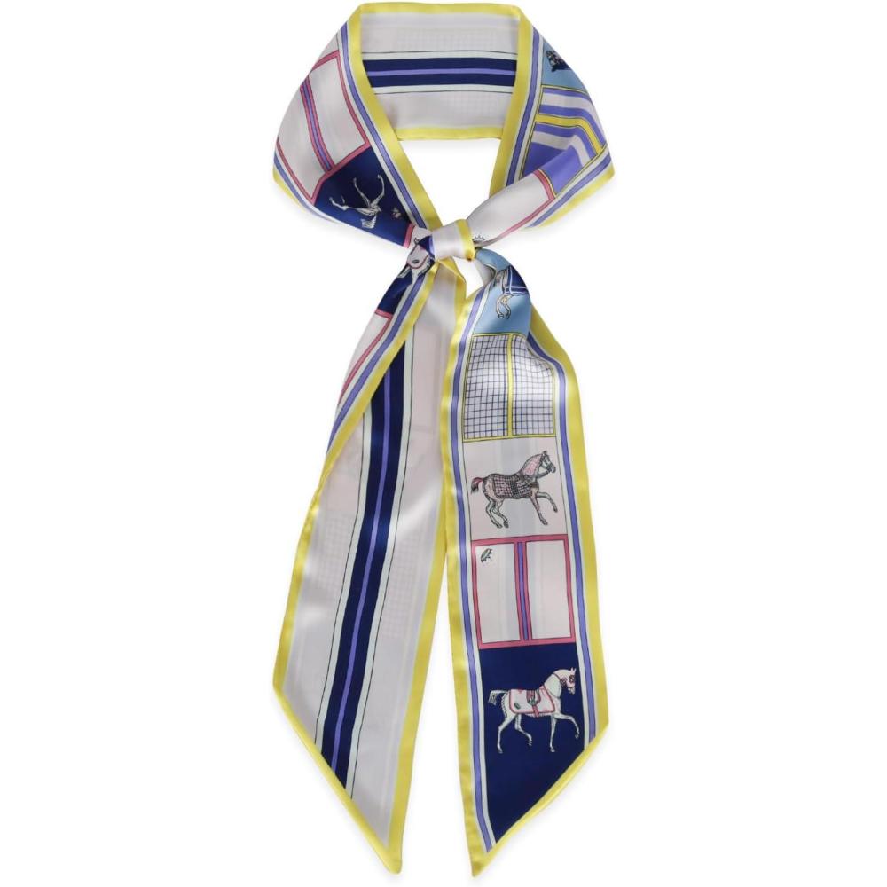 imageEXTREE Satin Scarf Mulberry Silk Printed Head Wrap Hair Band 7quotquot x 59quotquotA020