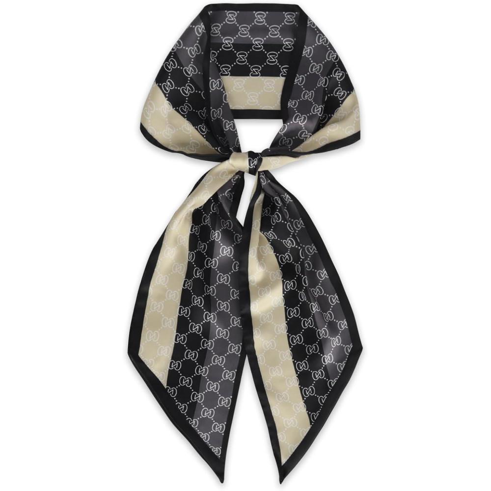 imageEXTREE Satin Scarf Mulberry Silk Printed Head Wrap Hair Band 7quotquot x 59quotquotA021