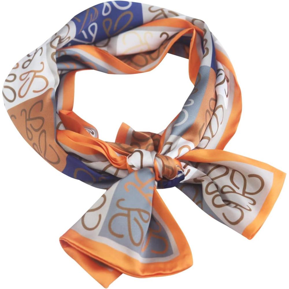 imageEXTREE Satin Scarf Mulberry Silk Printed Head Wrap Hair Band 7quotquot x 59quotquotA025