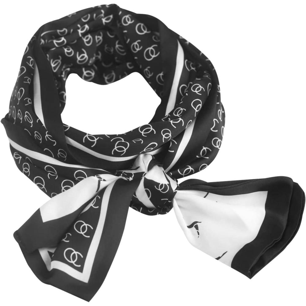 imageEXTREE Satin Scarf Mulberry Silk Printed Head Wrap Hair Band 7quotquot x 59quotquotA028