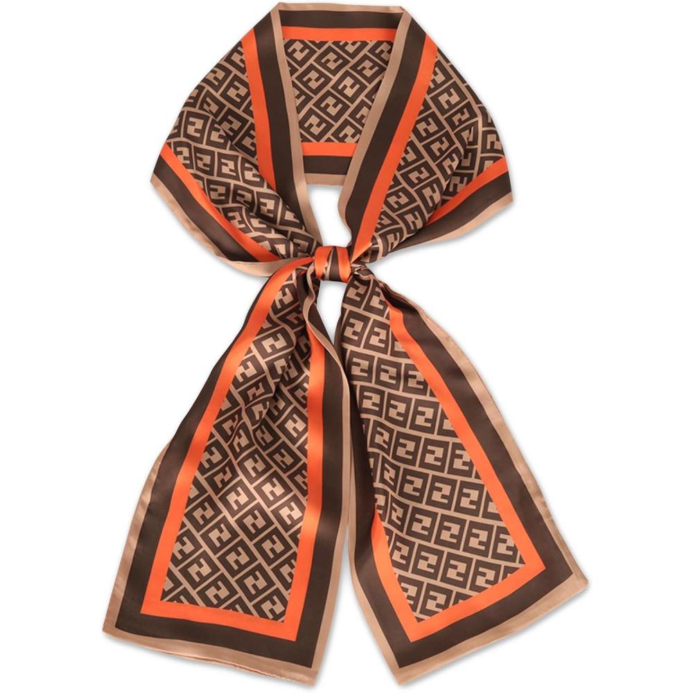 imageEXTREE Satin Scarf Mulberry Silk Printed Head Wrap Hair Band 7quotquot x 59quotquotA031