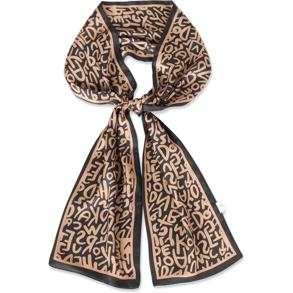 imageEXTREE Satin Scarf Mulberry Silk Printed Head Wrap Hair Band 7quotquot x 59quotquotA036