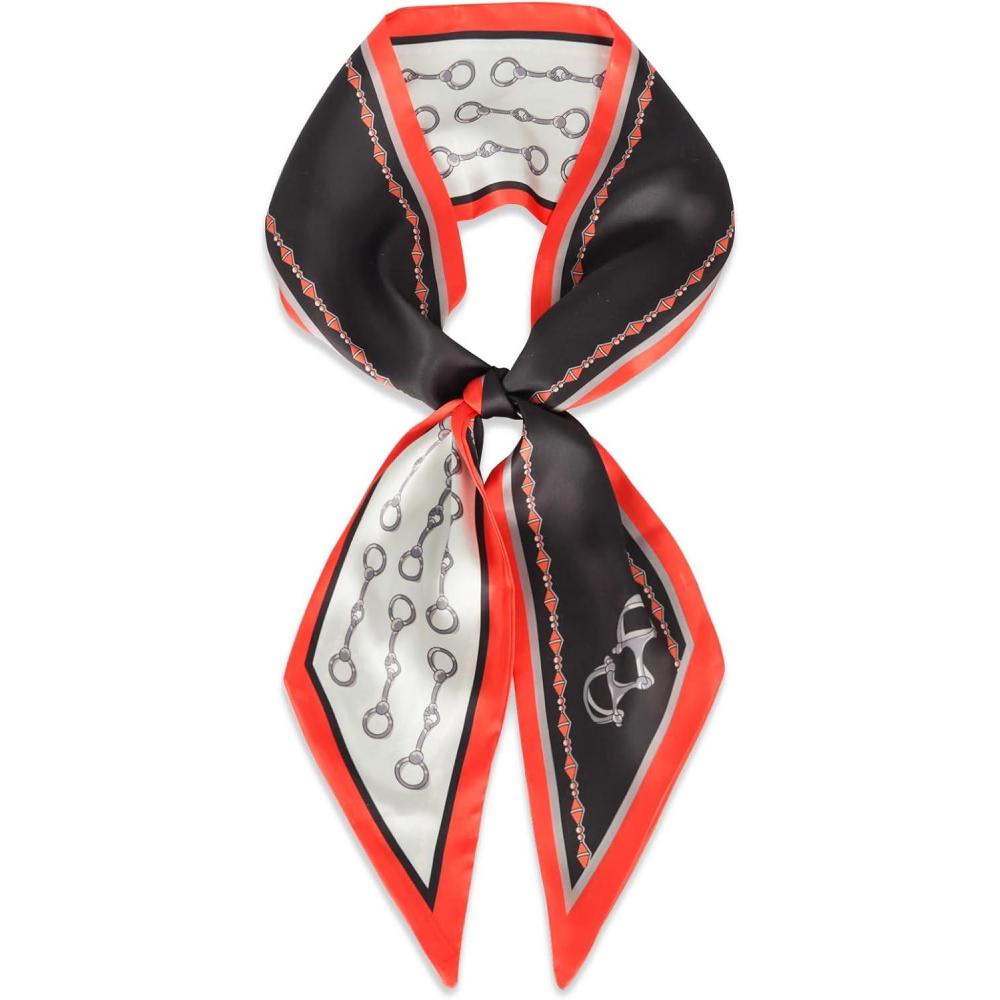 imageEXTREE Satin Scarf Mulberry Silk Printed Head Wrap Hair Band 7quotquot x 59quotquotA037