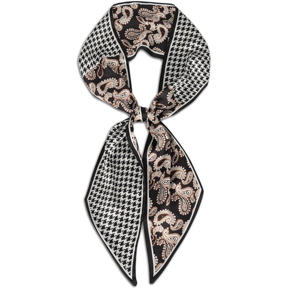 imageEXTREE Satin Scarf Mulberry Silk Printed Head Wrap Hair Band 7quotquot x 59quotquotA040