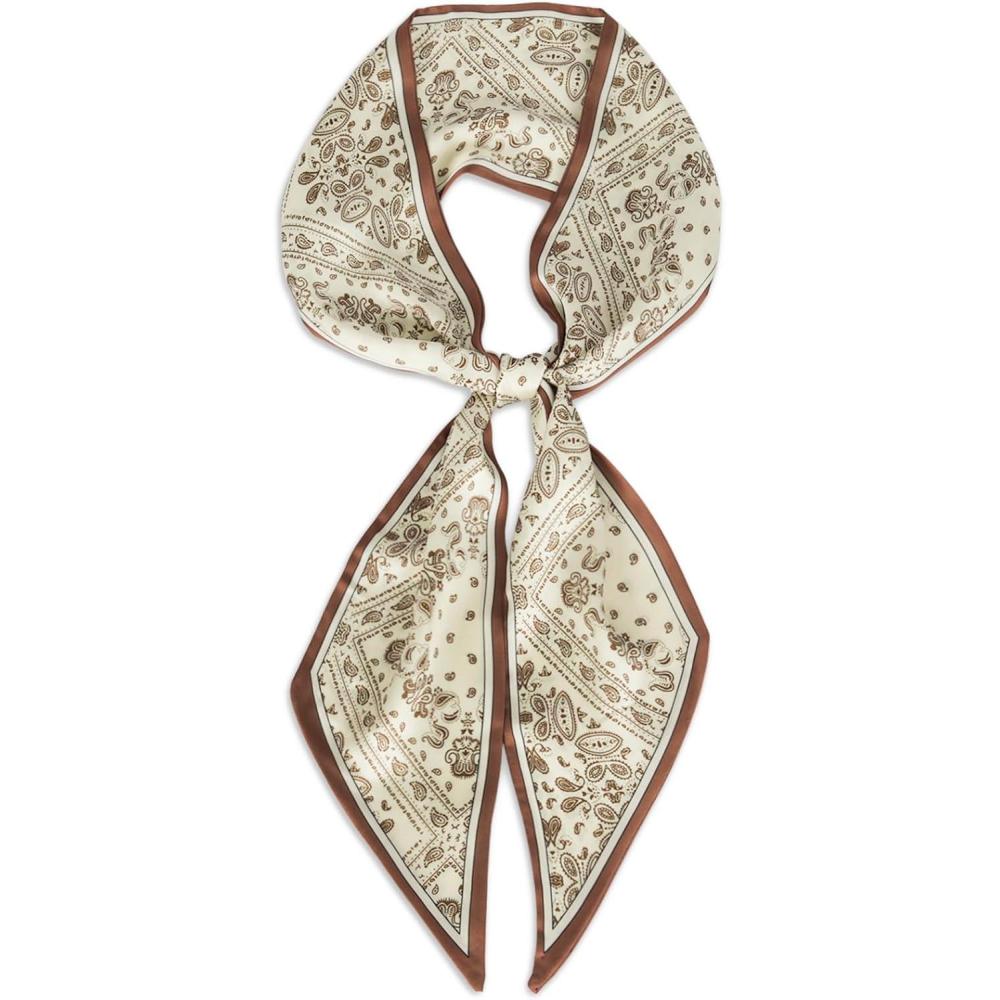 imageEXTREE Satin Scarf Mulberry Silk Printed Head Wrap Hair Band 7quotquot x 59quotquotA041