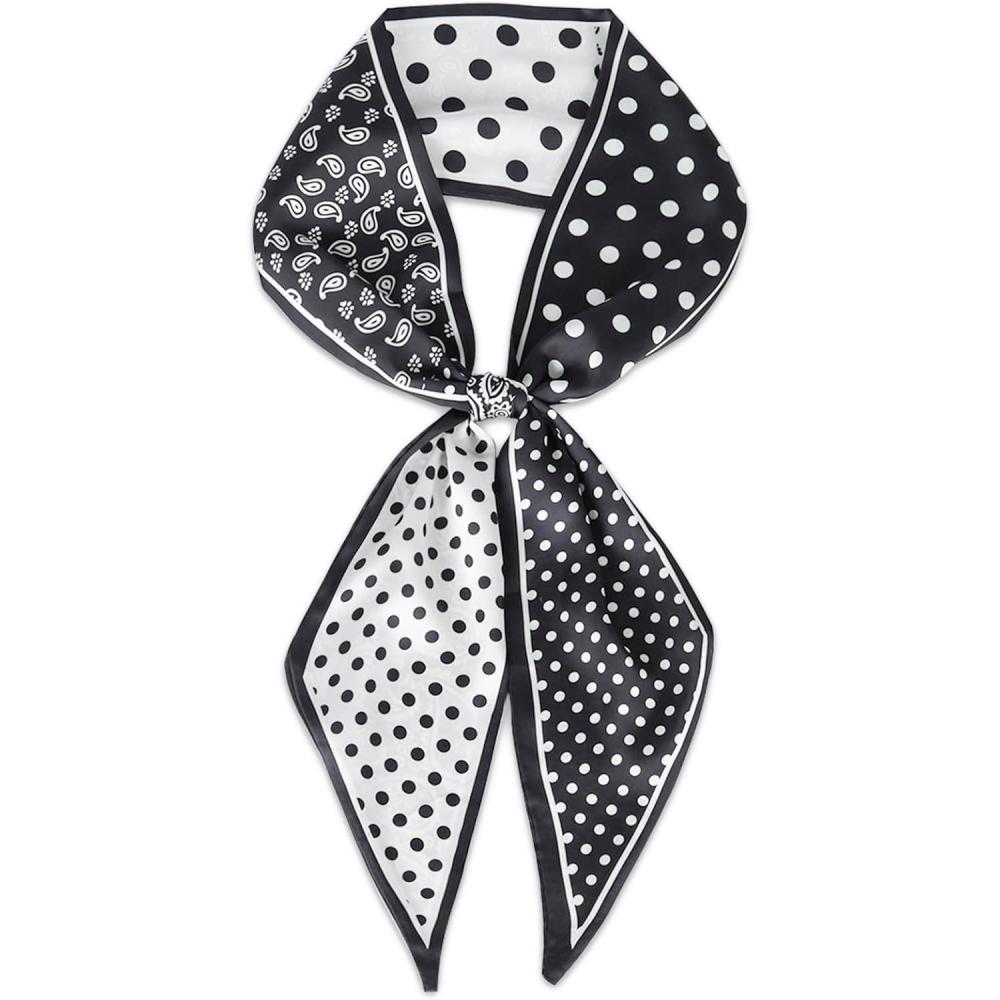 imageEXTREE Satin Scarf Mulberry Silk Printed Head Wrap Hair Band 7quotquot x 59quotquotA042