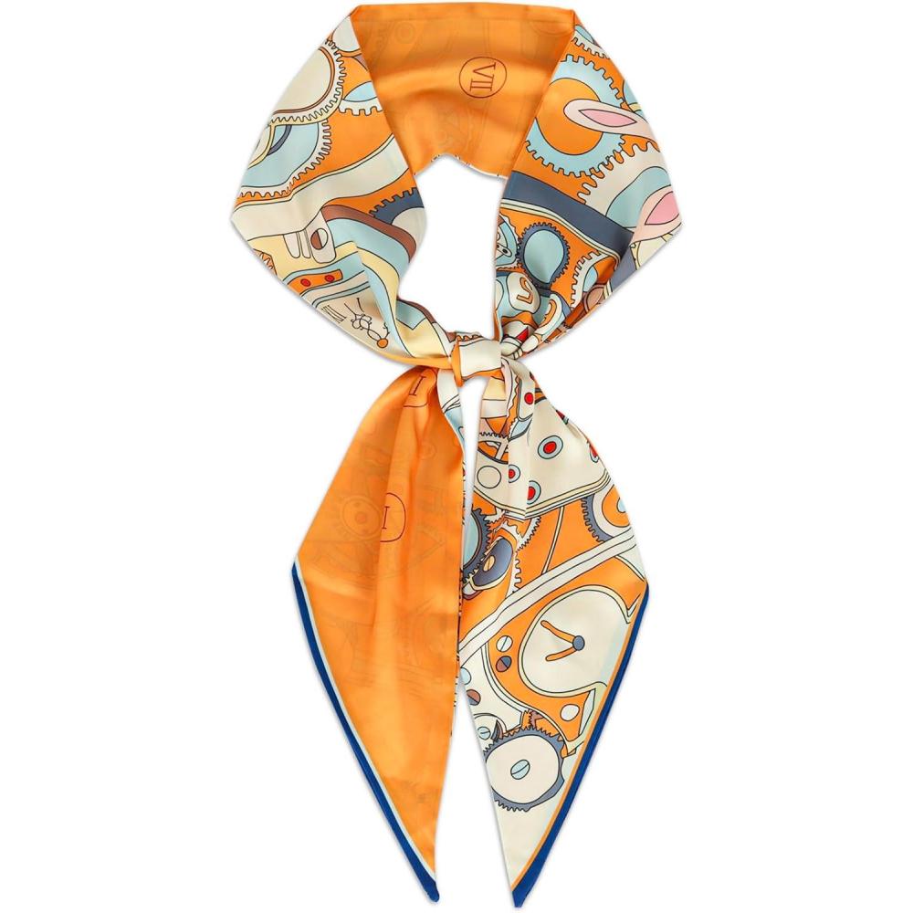 imageEXTREE Satin Scarf Mulberry Silk Printed Head Wrap Hair Band 7quotquot x 59quotquotA043