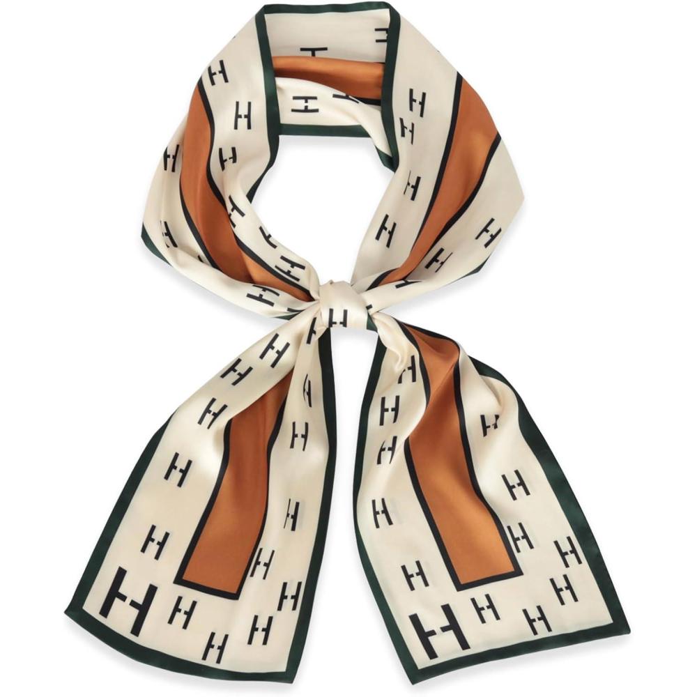 imageEXTREE Satin Scarf Mulberry Silk Printed Head Wrap Hair Band 7quotquot x 59quotquotA044