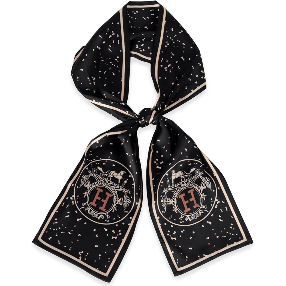 imageEXTREE Satin Scarf Mulberry Silk Printed Head Wrap Hair Band 7quotquot x 59quotquotA046