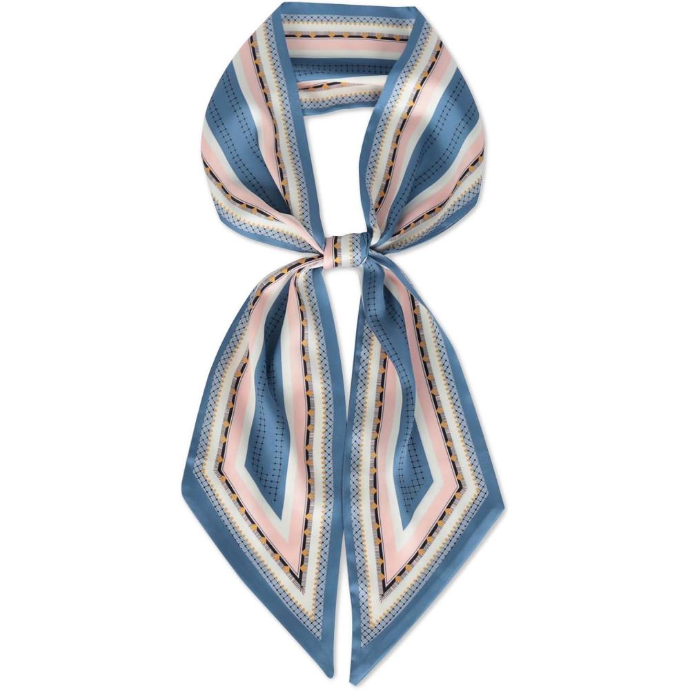 imageEXTREE Satin Scarf Mulberry Silk Printed Head Wrap Hair Band 7quotquot x 59quotquotA051