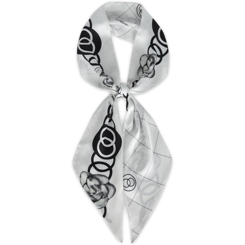 imageEXTREE Satin Scarf Mulberry Silk Printed Head Wrap Hair Band 7quotquot x 59quotquotA053