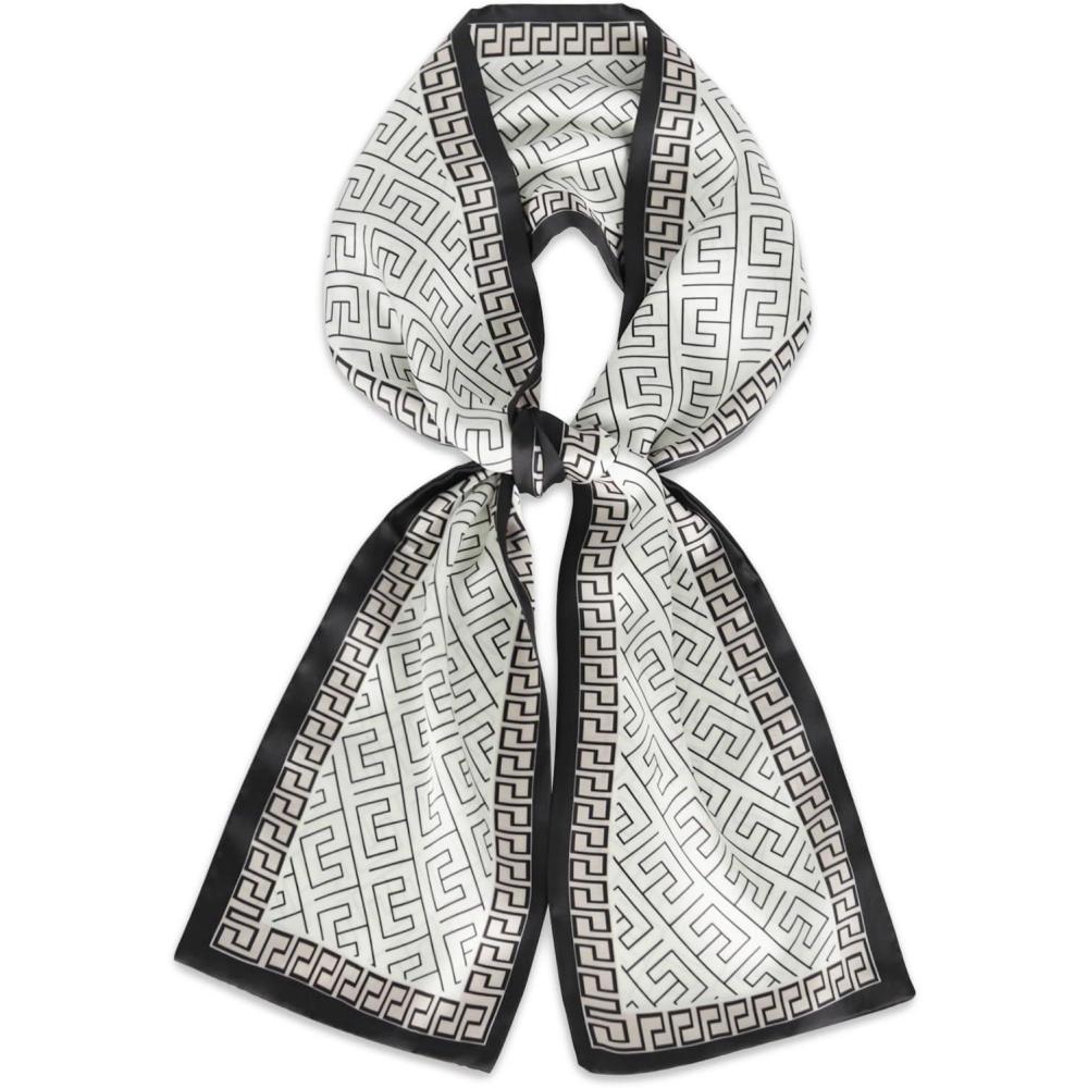 imageEXTREE Satin Scarf Mulberry Silk Printed Head Wrap Hair Band 7quotquot x 59quotquotA066