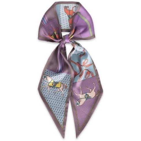 imageEXTREE Satin Scarf Mulberry Silk Printed Head Wrap Hair Band 7quotquot x 59quotquotA086