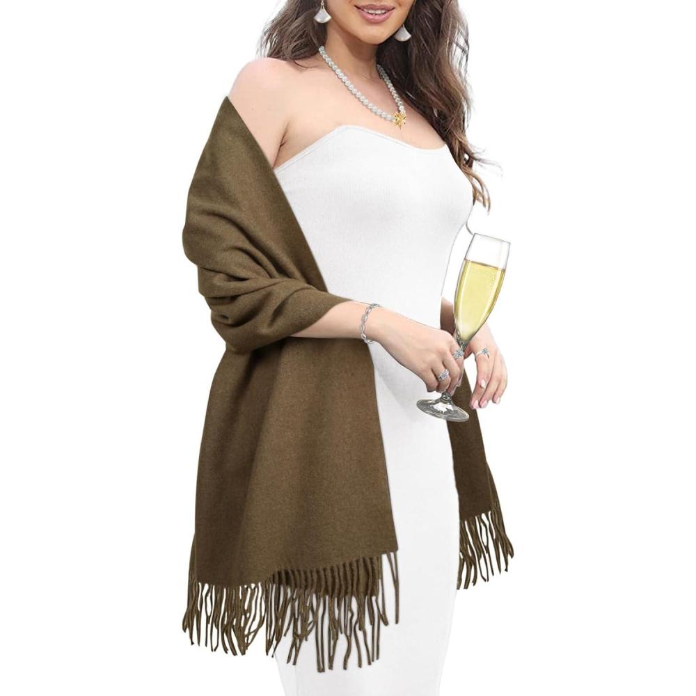 imageEXTREE Women Shawl Wrap Scarf Pashmina Wedding Christmas Birthday Gifts Idea Large Soft StoleType012