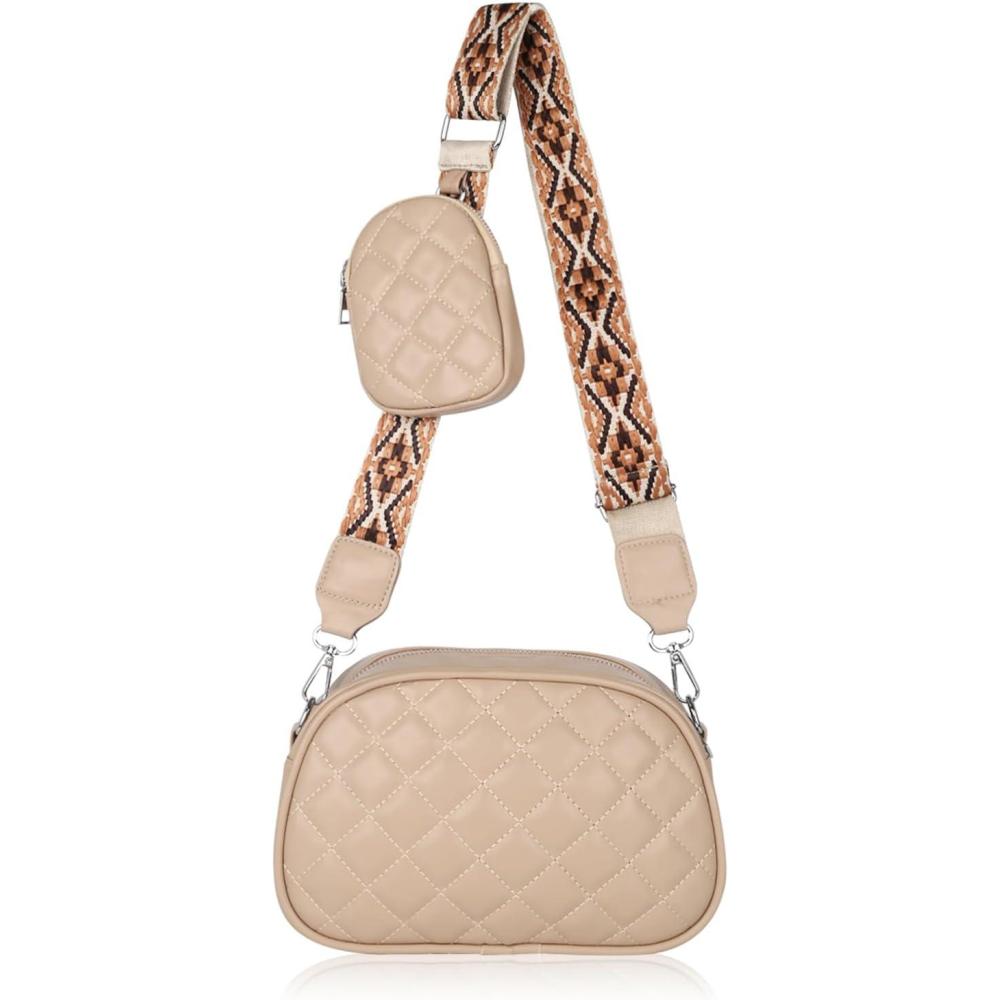 imageEXTREE crossbody Bags for WomenTrendy Shoulder Vegan Leather Handbags Satchel Purse with Adjustable Wide Vintage StrapAfpink