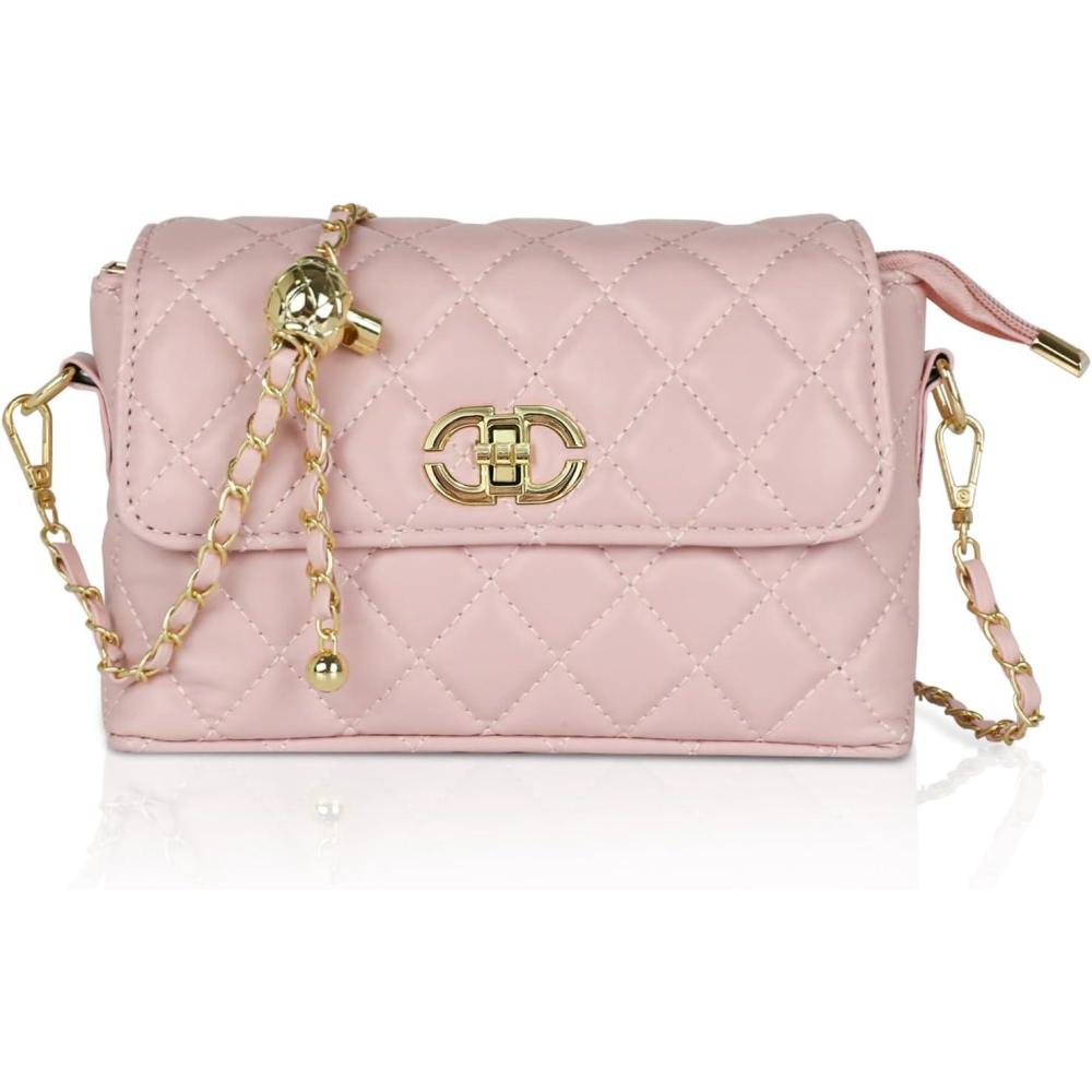 imageEXTREE crossbody Bags for WomenTrendy Shoulder Vegan Leather Handbags Satchel Purse with Adjustable Wide Vintage StrapAipinkgold