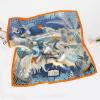 imageEXTREE 100 Pure Mulberry Silk Scarf Fashion Hair for Women Scarf Lightweight Square Neckerchief 275 275 inchesAnimal Carnival Blue