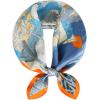 imageEXTREE 100 Pure Mulberry Silk Scarf Fashion Hair for Women Scarf Lightweight Square Neckerchief 275 275 inchesAnimal Carnival Blue