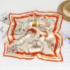 imageEXTREE 100 Pure Mulberry Silk Scarf Fashion Hair for Women Scarf Lightweight Square Neckerchief 275 275 inchesBalance Wagon Orange
