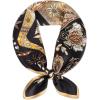 imageEXTREE 100 Pure Mulberry Silk Scarf Fashion Hair for Women Scarf Lightweight Square Neckerchief 275 275 inchesBlack and Gold Floral New Style Horse