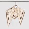 imageEXTREE 100 Pure Mulberry Silk Scarf Fashion Hair for Women Scarf Lightweight Square Neckerchief 275 275 inchesCarriage Champagne Color