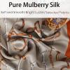 imageEXTREE 100 Pure Mulberry Silk Scarf Fashion Hair for Women Scarf Lightweight Square Neckerchief 275 275 inchesChain Rice Green Orange