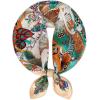 imageEXTREE 100 Pure Mulberry Silk Scarf Fashion Hair for Women Scarf Lightweight Square Neckerchief 275 275 inchesColorful Animal Apricot
